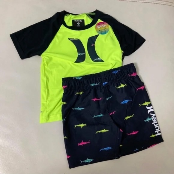 Hurley Neon Cute boy set shorts and top 8003 - Picture 3 of 5